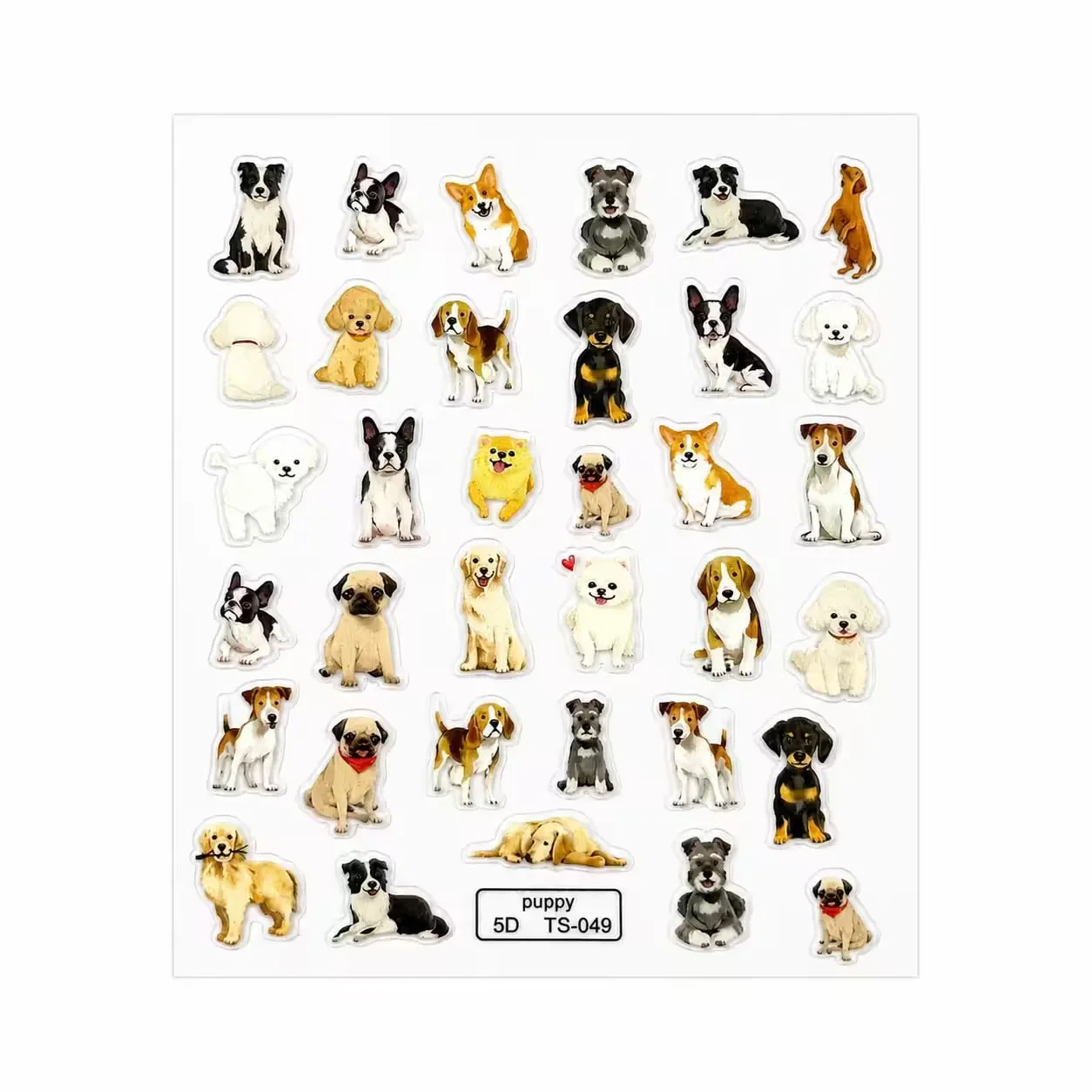 3d nail stickers cute dog designs - slika 1