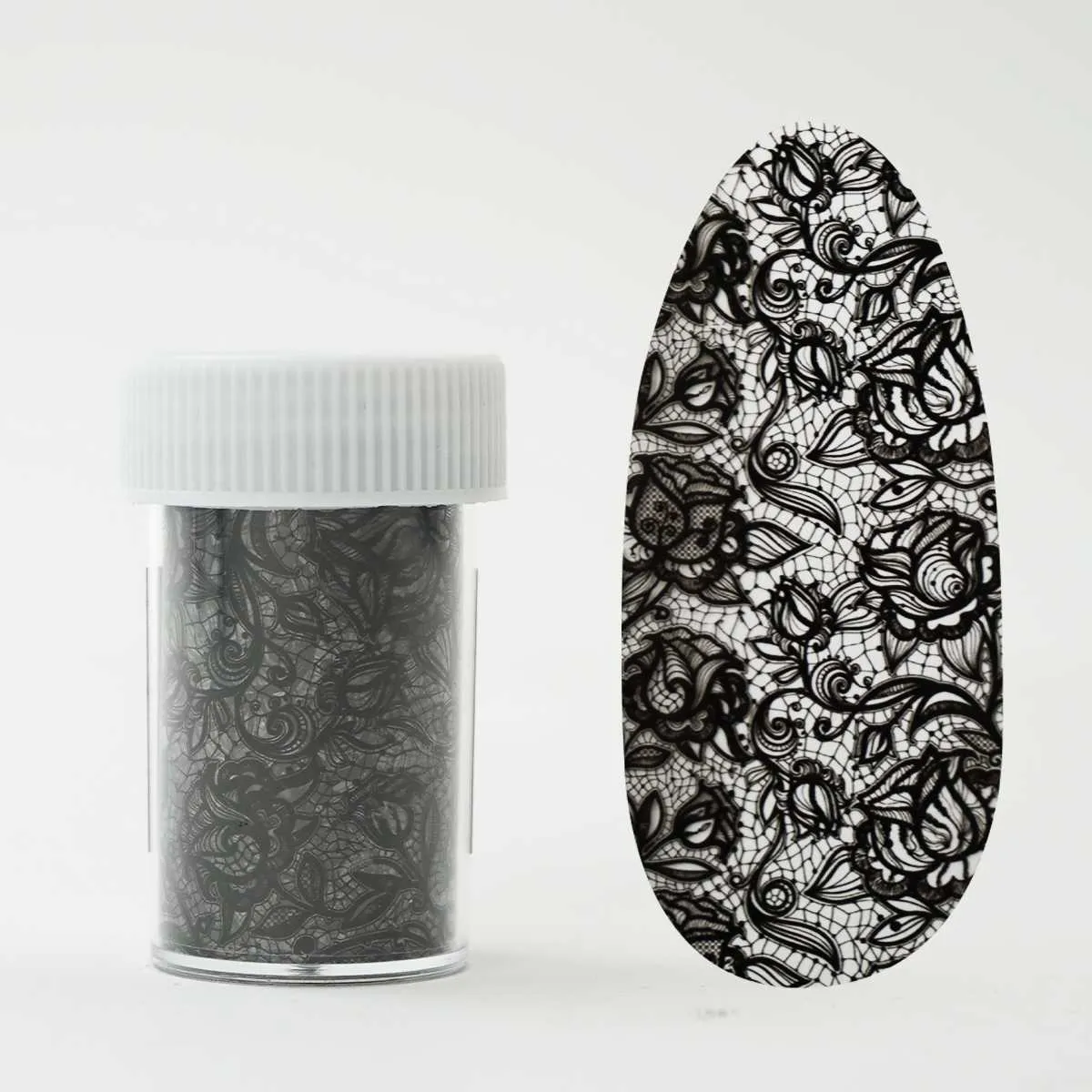transfer folija - floral lace - crna - slika 3