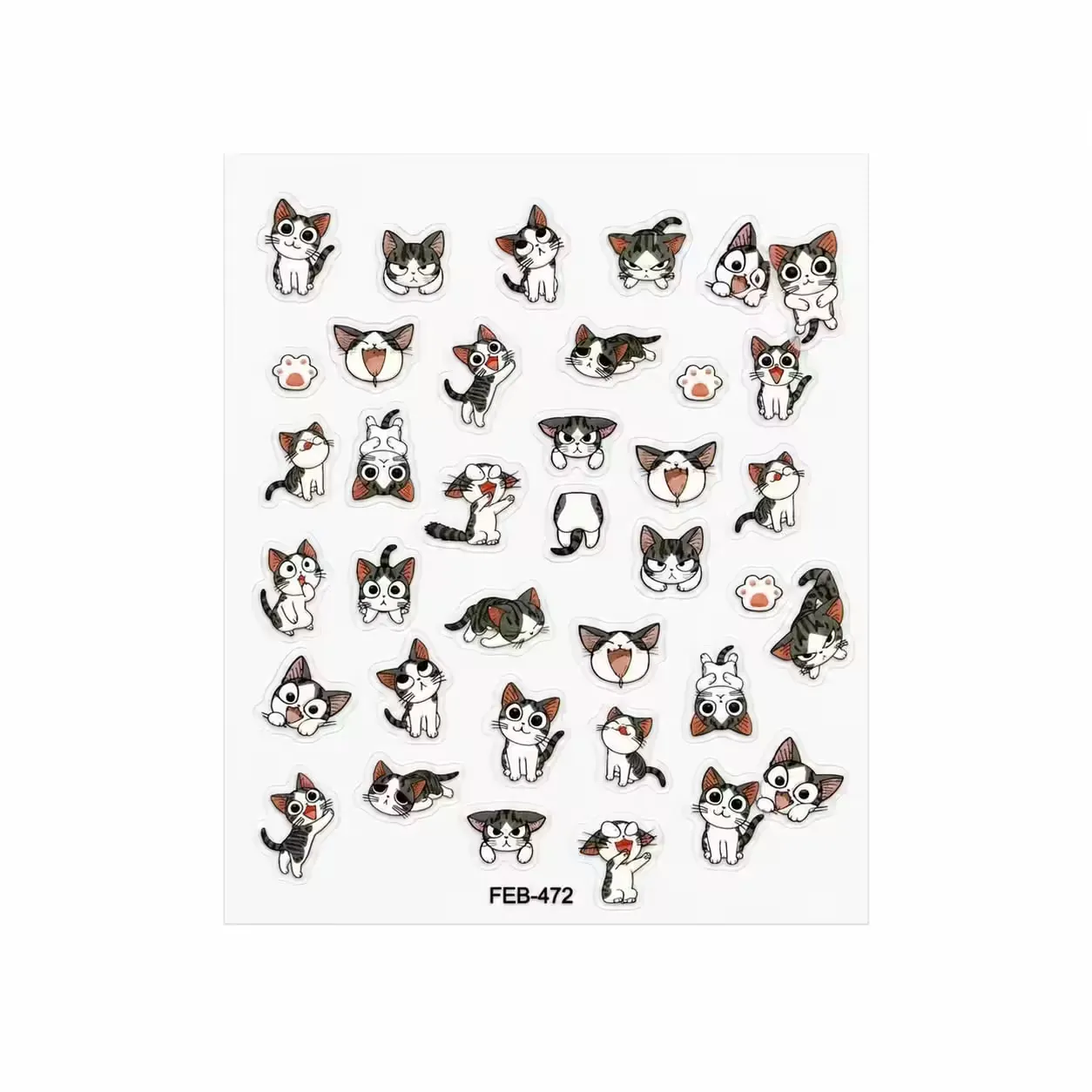 3d nail stickers cute cat - slika 1