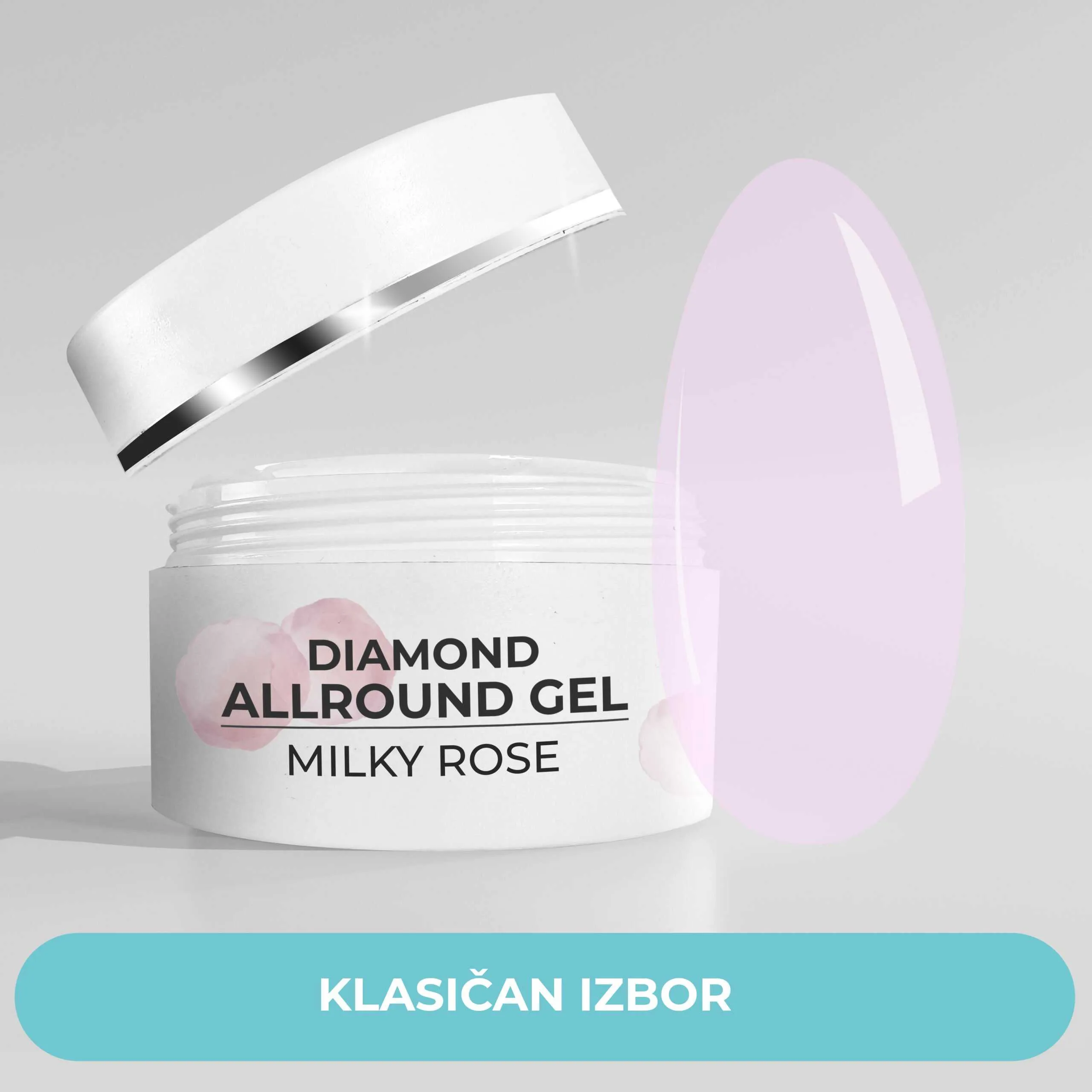 diamond allround gel - milky rose - slika 6