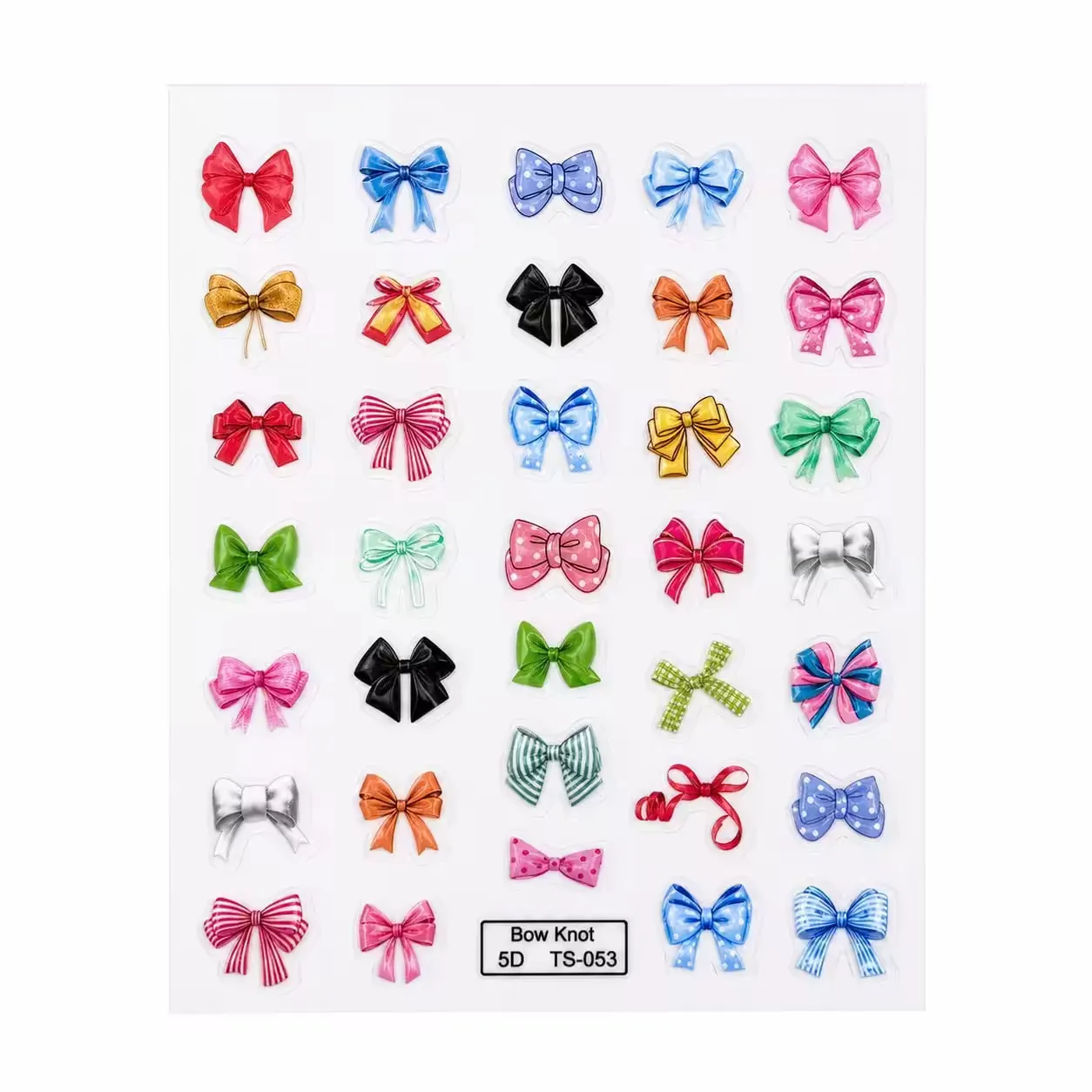 3d nail stickers cute colorful bows - slika 1