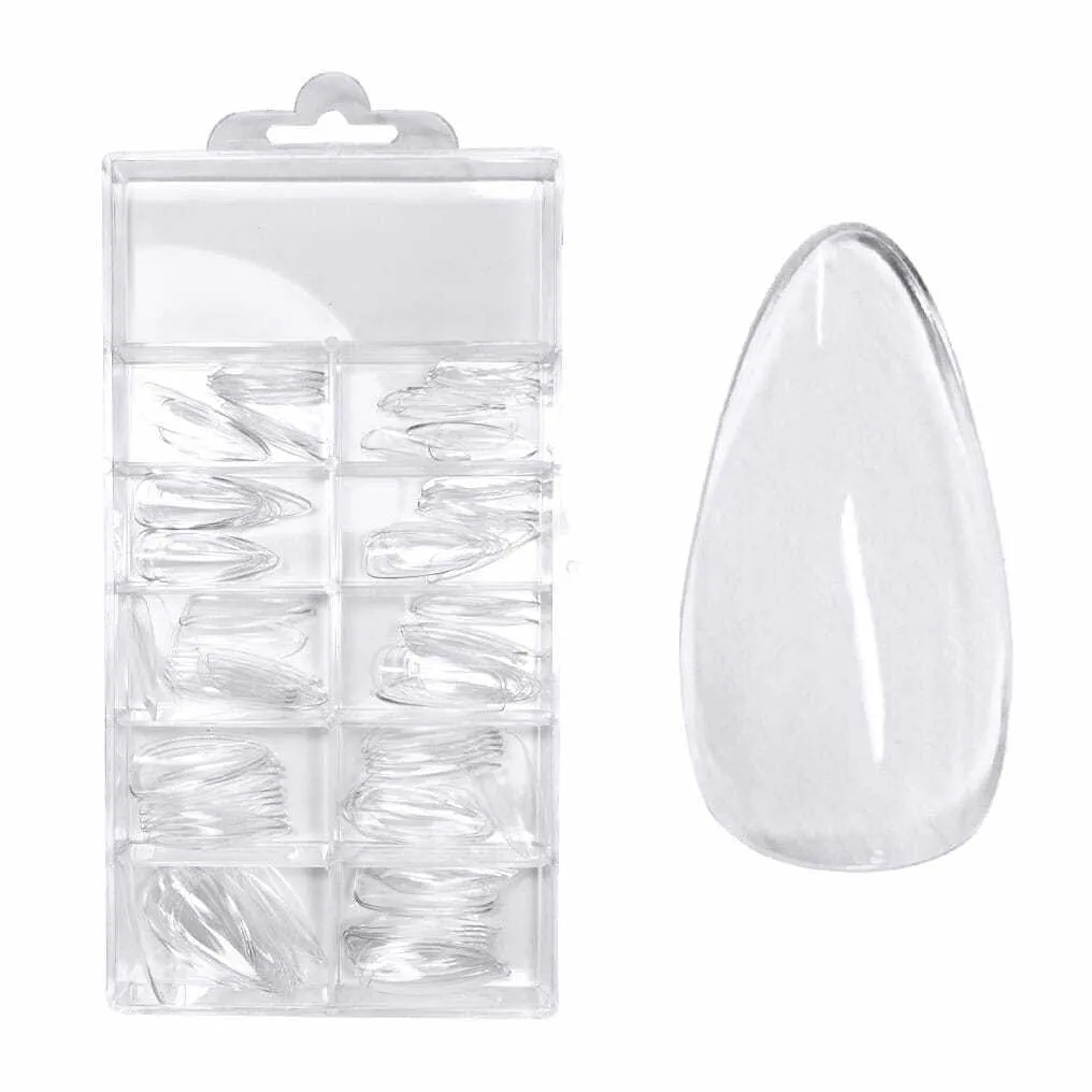 press-on fullcover tipse prozirne – badem – srednje (100 pcs.) - slika 2