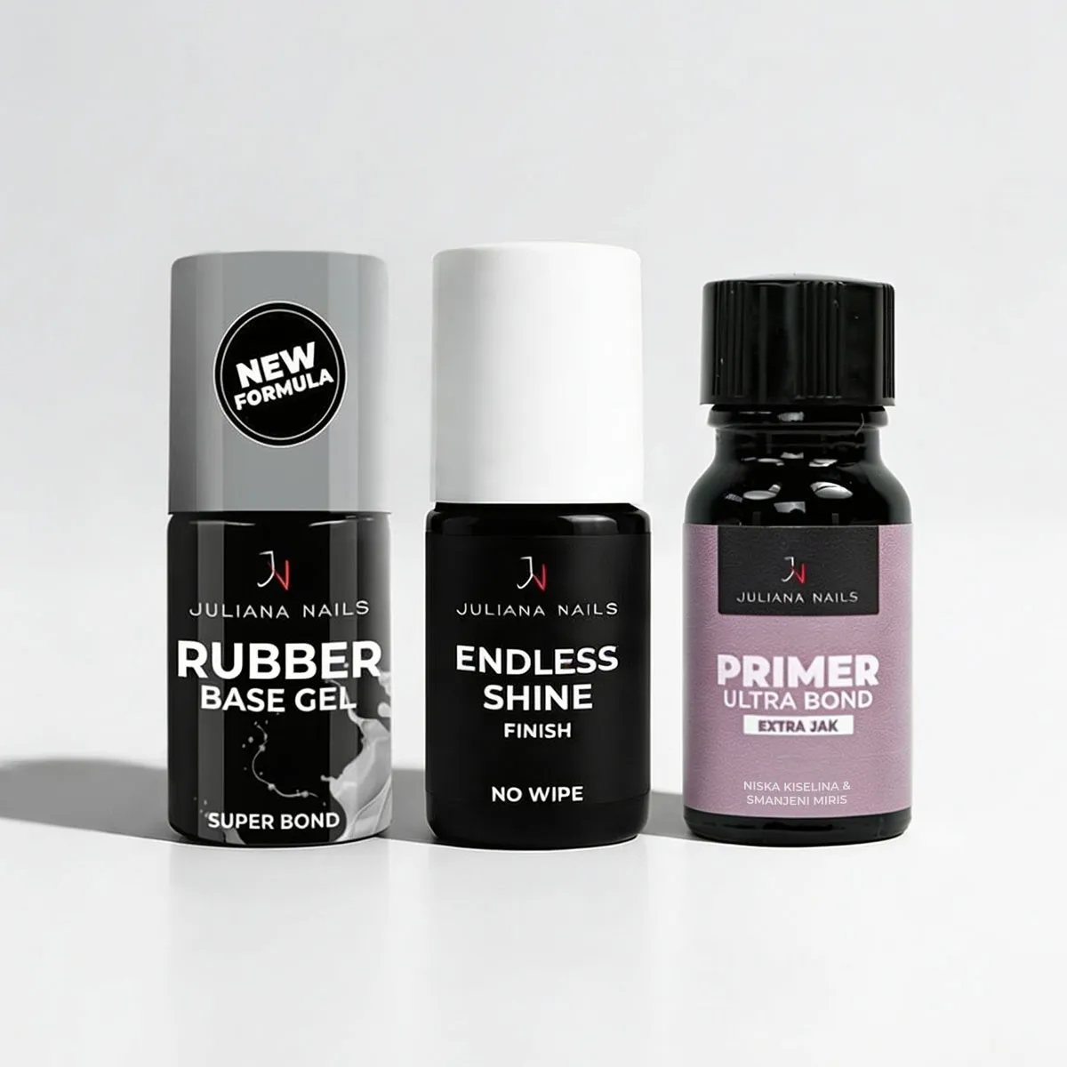 Rubber Base Set - BIAB za jačanje prirodnih noktiju (Primer, baza & završni sjaj) - Zagreb