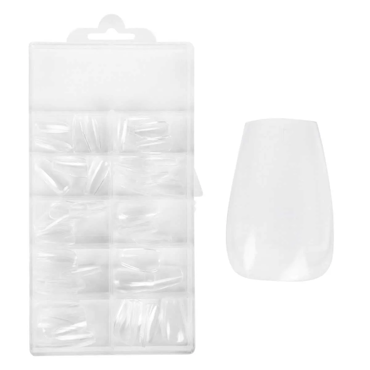 press-on fullcover tips prozirne - ballerina - kratke (100 kom) - slika 2