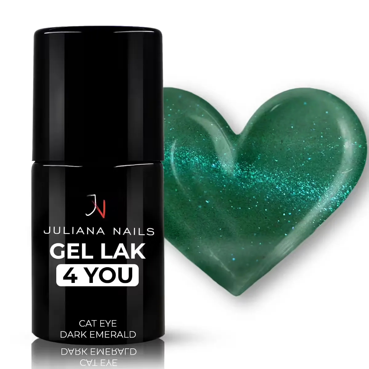 gel lak 4 you - cat eye dark emerald 6ml - slika 2