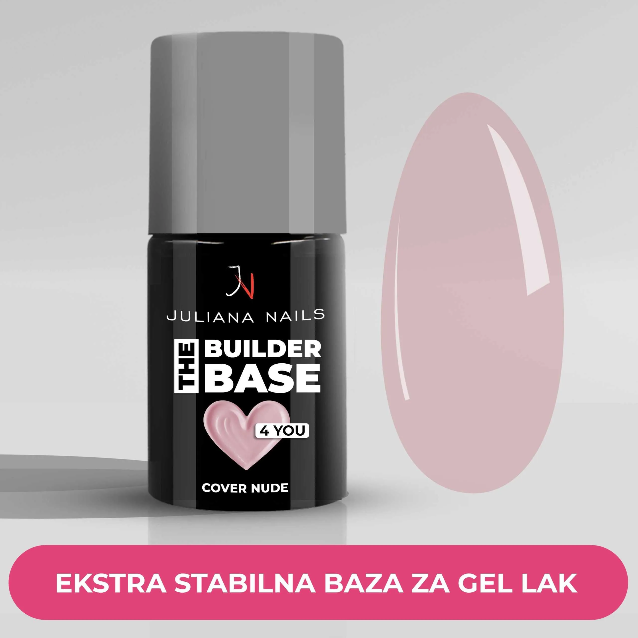 gel lak 4 you - the builder base - cover nude - slika 4