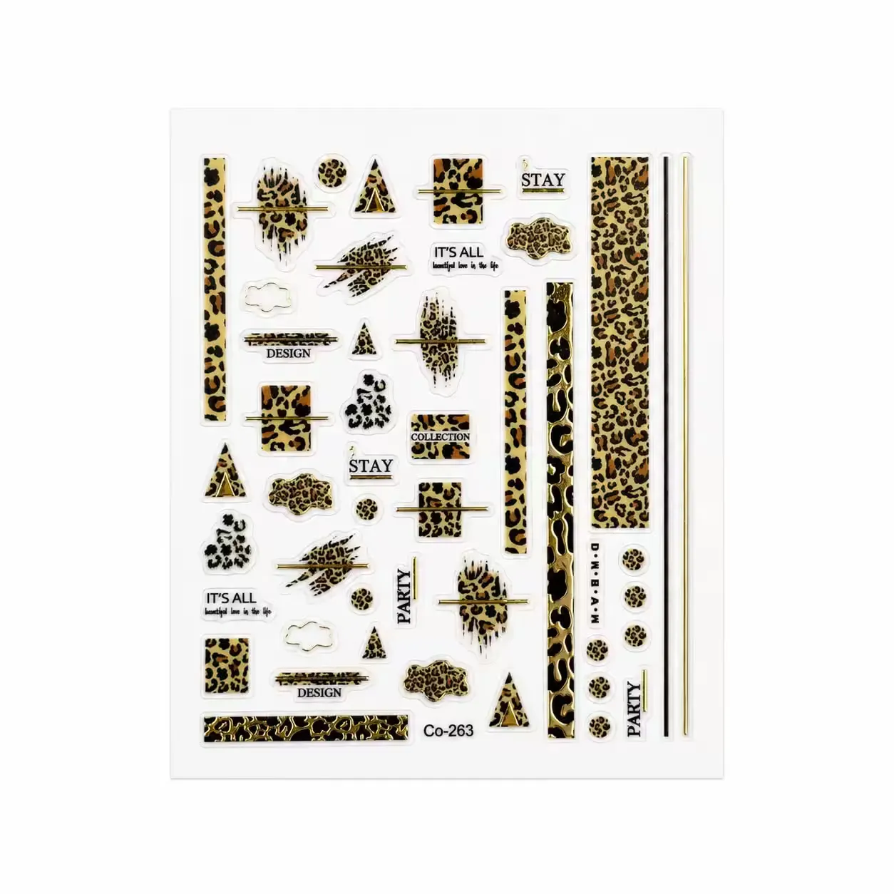 3d nail stickers modern animal print - slika 1