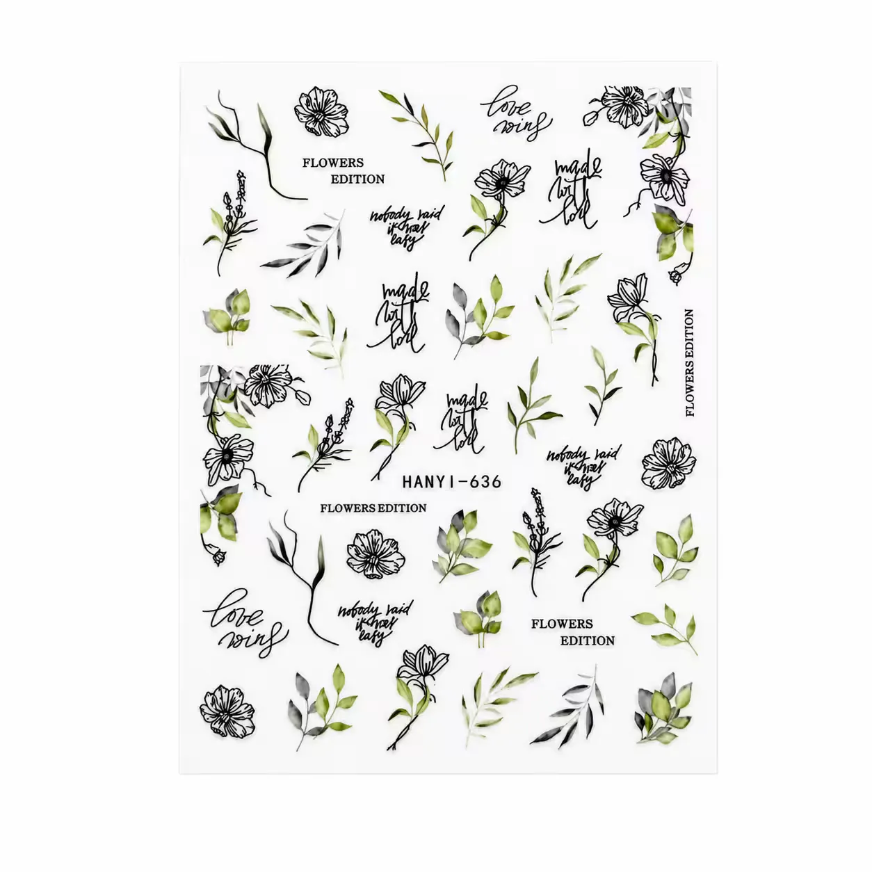 Nail Stickers – Modern Floral Mix - Zagreb