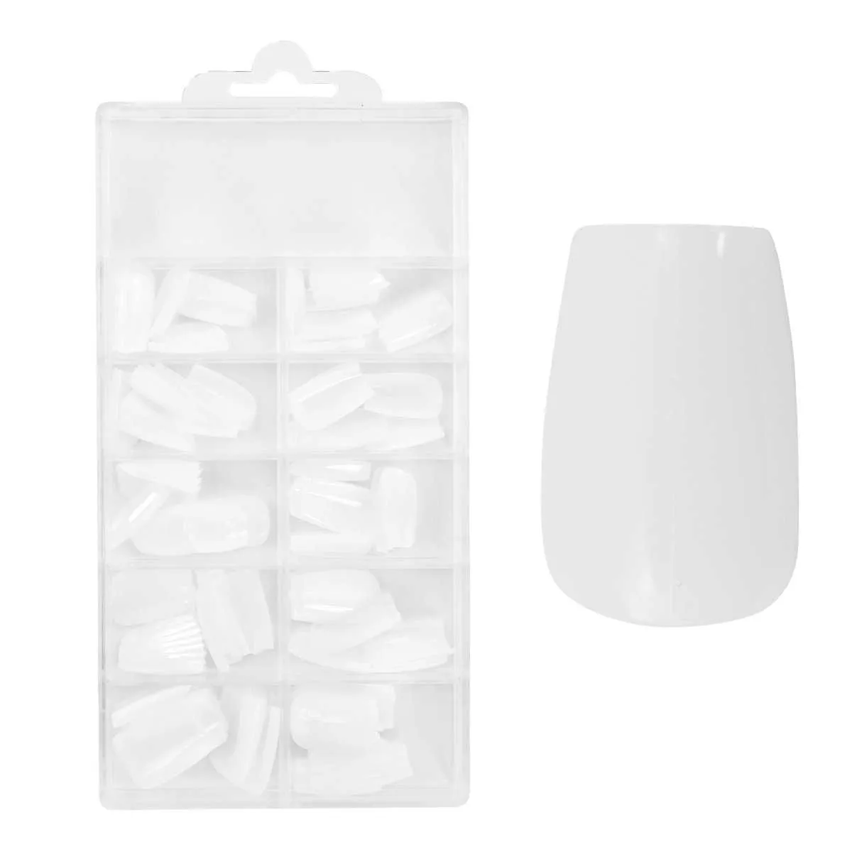 easy guide - press-on fullcover tipse milky – coffin - kratke (100 kom.) - slika 2