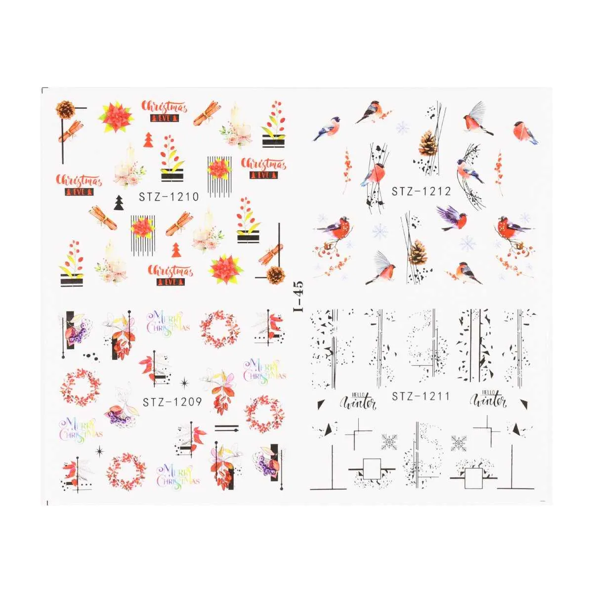 nail art water transfer tattoo - x-mas party 2 - slika 1