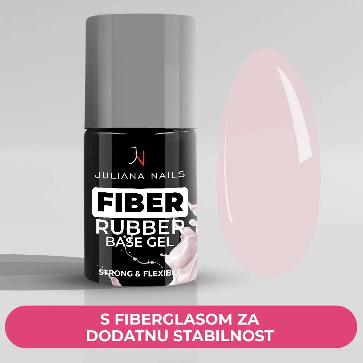 fiber rubber base gel - natural beige - slika 4
