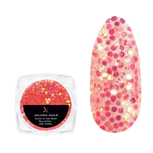 glow in the dark pahuljice - hot coral - slika 3