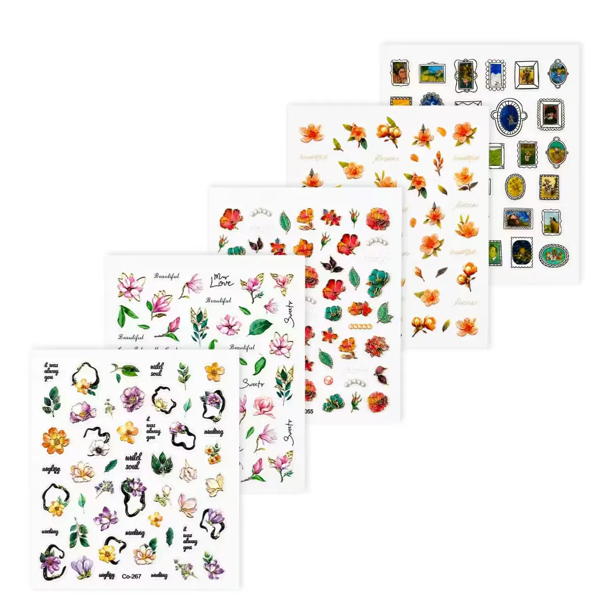 3d nail sticker value bundle - flowers 4 - slika 1