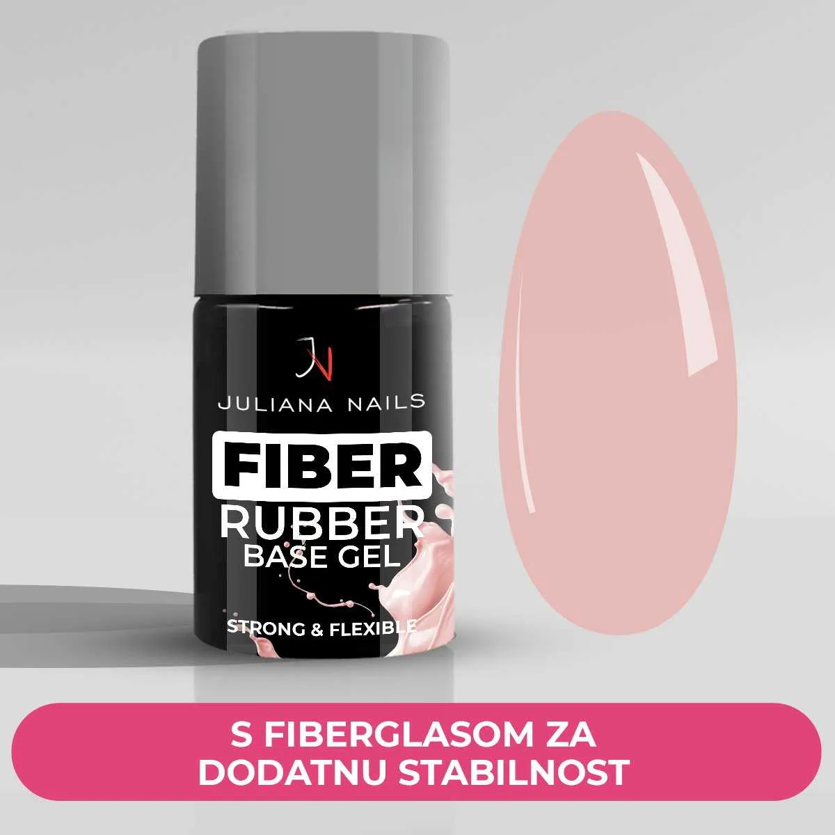 fiber rubber base gel - nude - slika 4