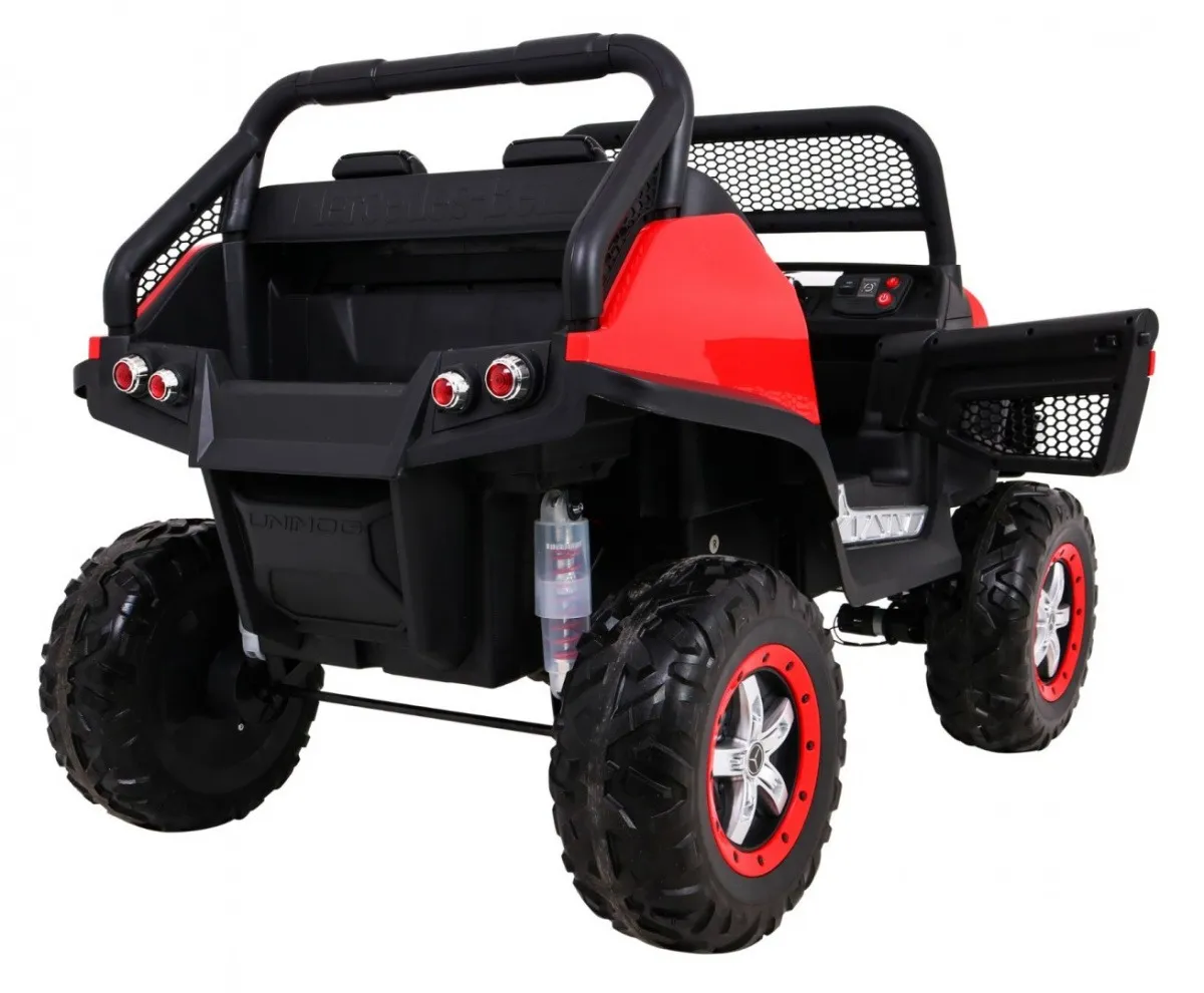 licencirani auto na akumultor mercedes benz unimog - crveni - slika 8