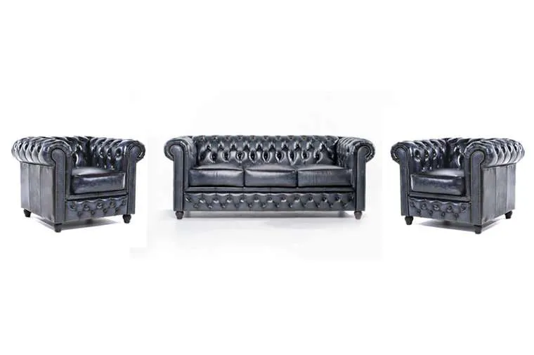 chesterfield set garnitura original leather | 1 + 1 + 3 sjedišta - slika 1