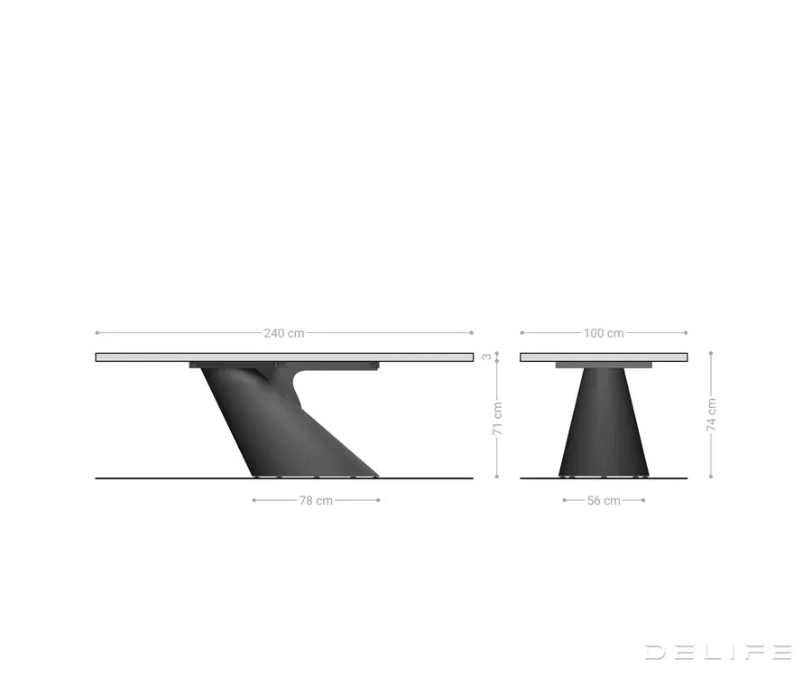 blagovaonski stol edge 240x100cm, materijal: bagrem - slika 7
