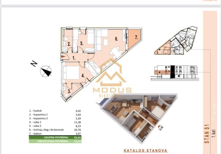 stan: strožanac, 55.00 m2, novogradnja (prodaja) - slika 7