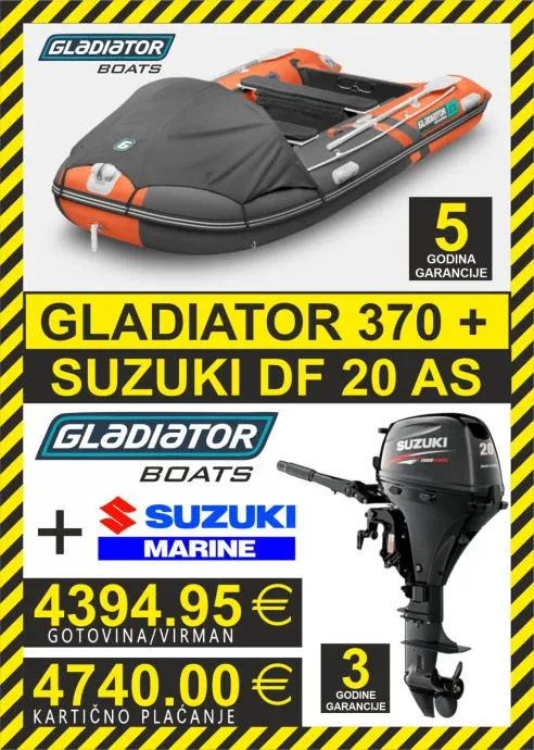 set gumenjak gladiator 370 + motori suzuki - slika 3