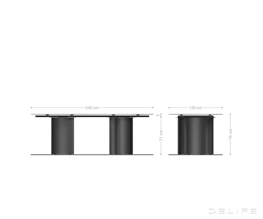 blagovaonski stol edge 240x120cm, materijal: keramika na staklu - slika 7