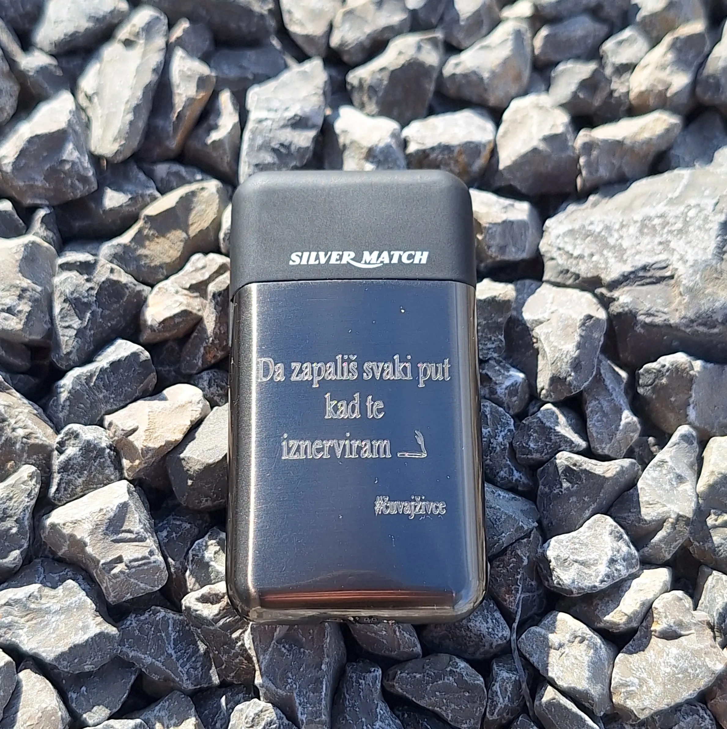 silver match jet flame upaljač s gravurom - slika 4
