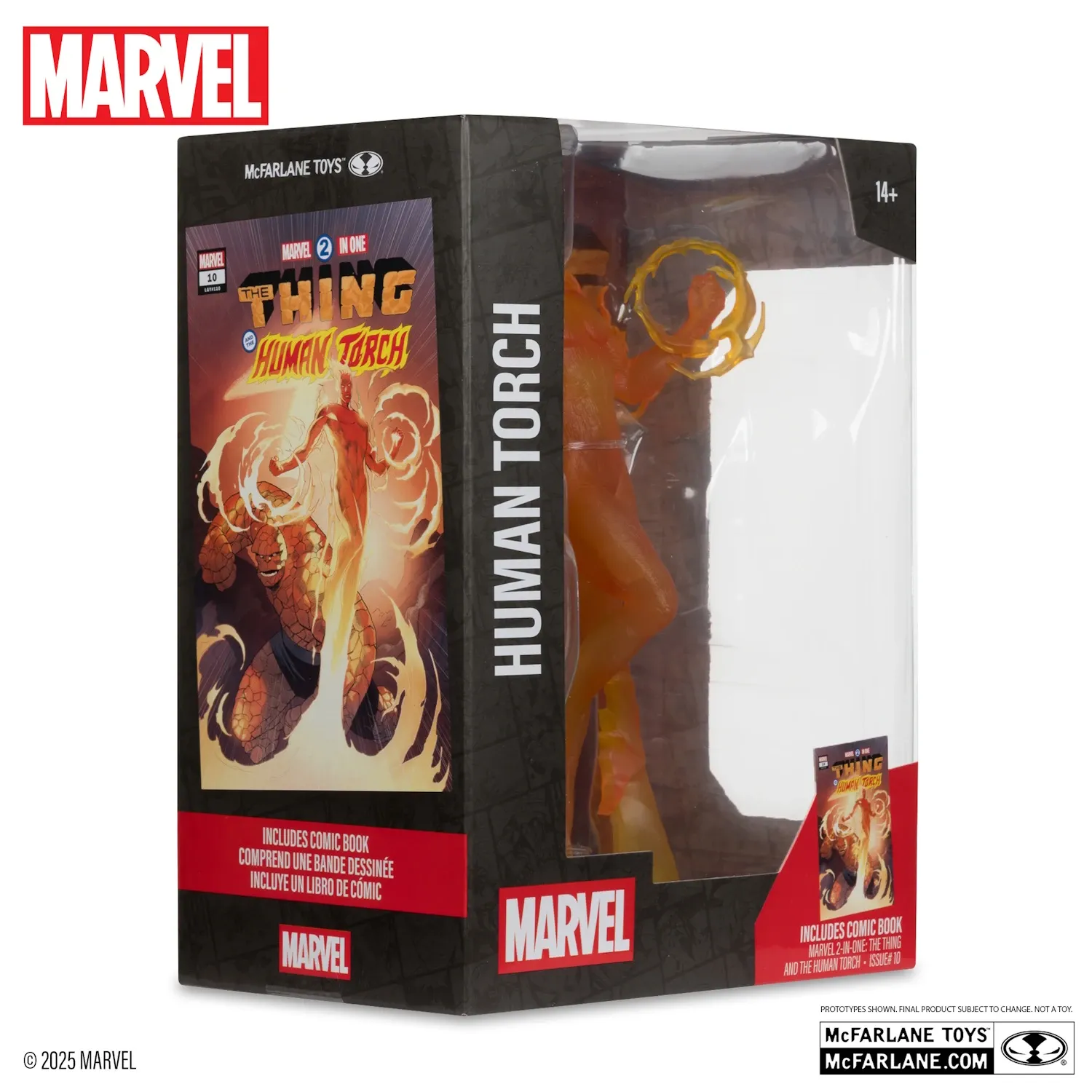 mcfarlane marvel – human torch figura, 29cm + stripmarvel 2-in-one #10 - slika 9
