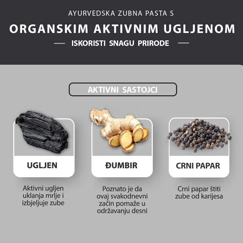 ayurvedska pasta za zube sa aktivnim ugljenom (bez fluora) 100ml - slika 4