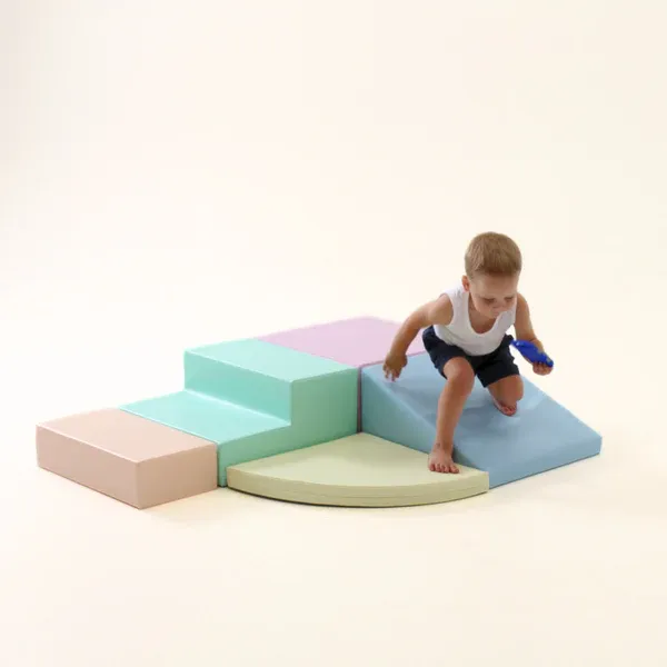 set pjenastih blokova soft play 5-svijetlo pastelna kutna penjalica xl - slika 5