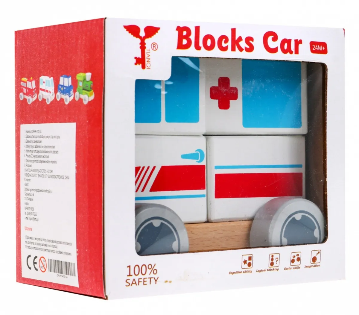 drveni edukativni kombi hitne pomoći za sastavljanje - ambulance - slika 4