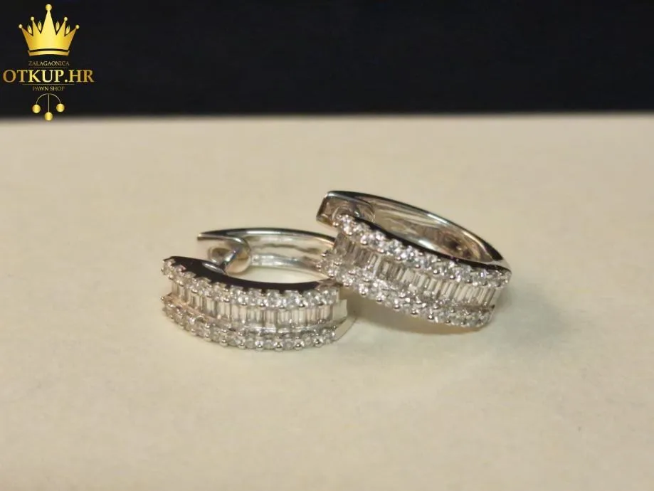 ZLATNE NAUŠNICE S DIJAMANTIMA cca 0,90ct + certifikat / R1, RATE !! - Zagreb