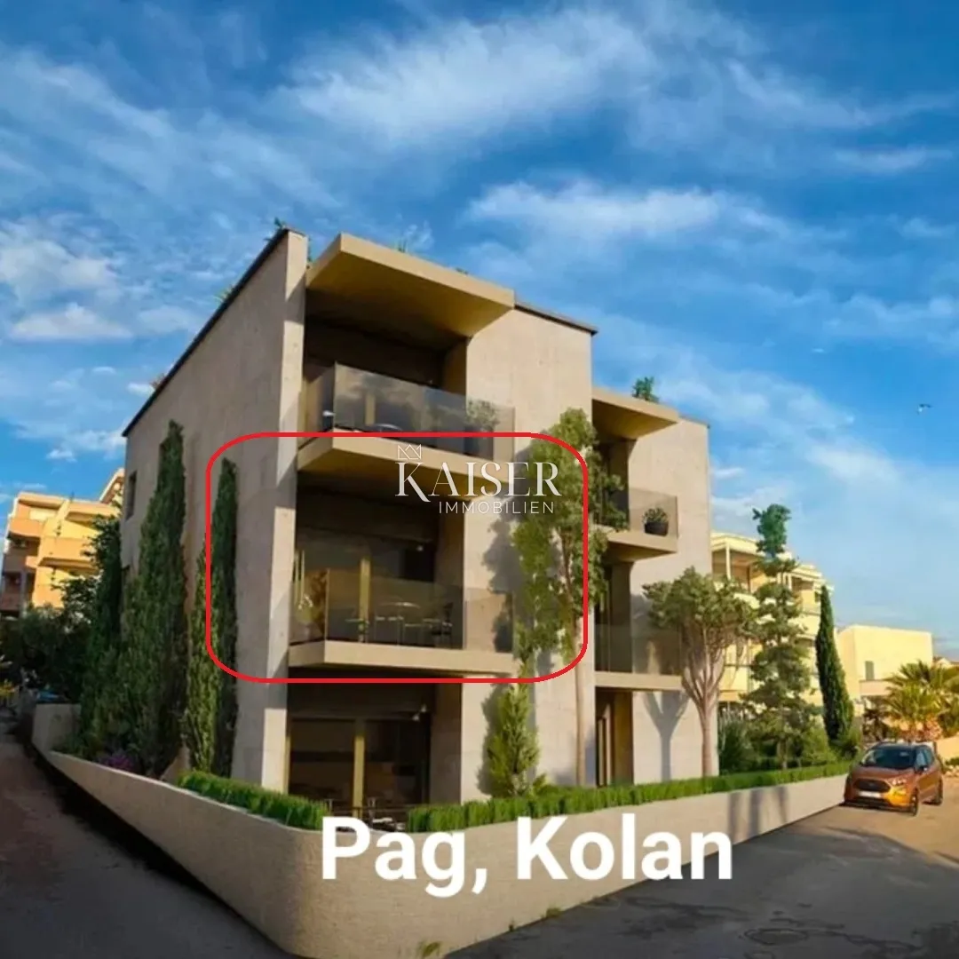 Mandre, Otok Pag – Prostrani 2S+DB stan (S4) na 1. katu s lođom, balkonom i parkingom, 81,88 m² NKP - Mandre, Kolan