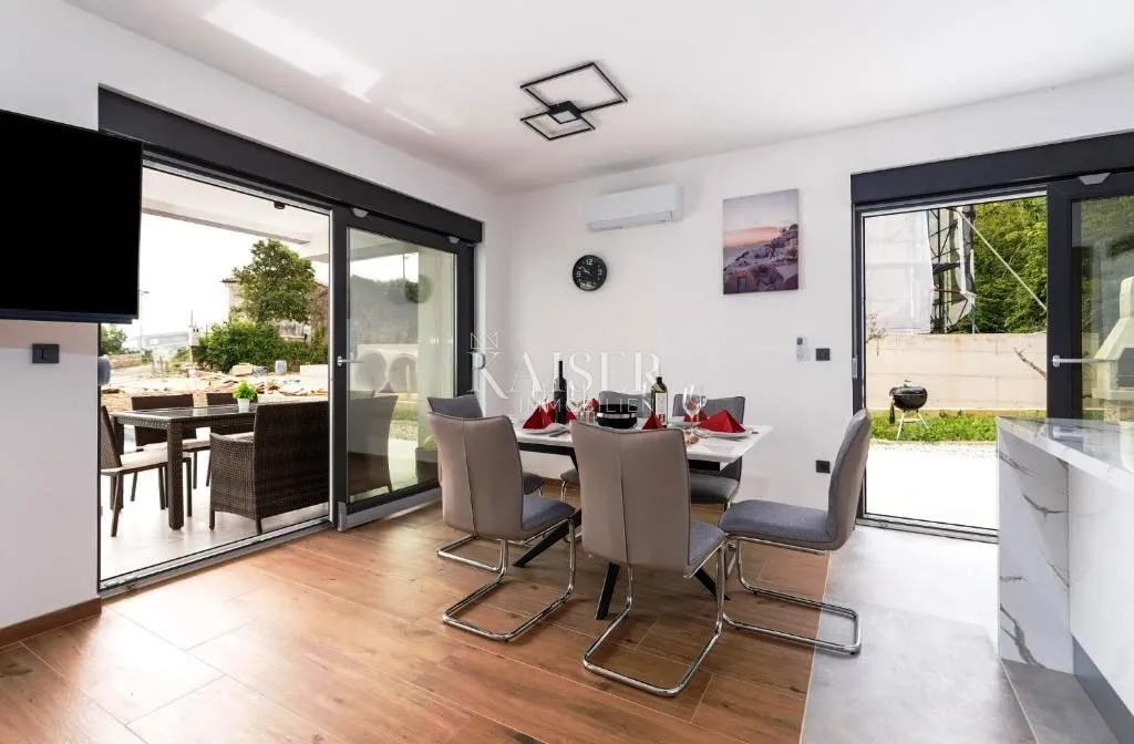 krk, risika - moderna dvojna kuća, 150 m2, pogled more - slika 10