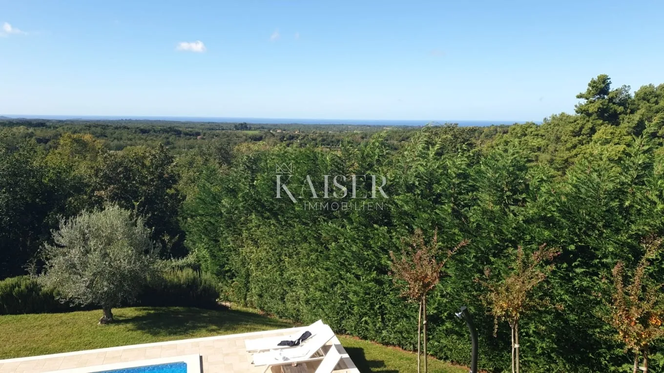 istra - poreč, kamena vila pogled more sa saunom - slika 30