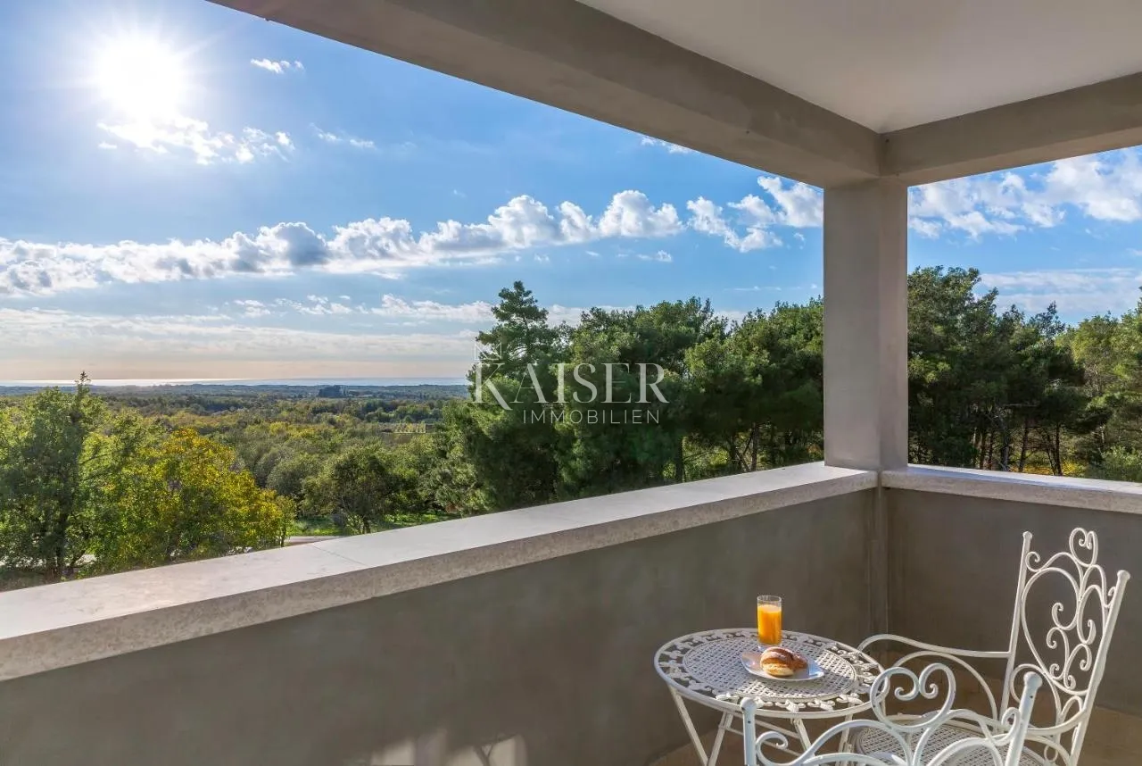 istra - poreč, kamena vila pogled more sa saunom - slika 26
