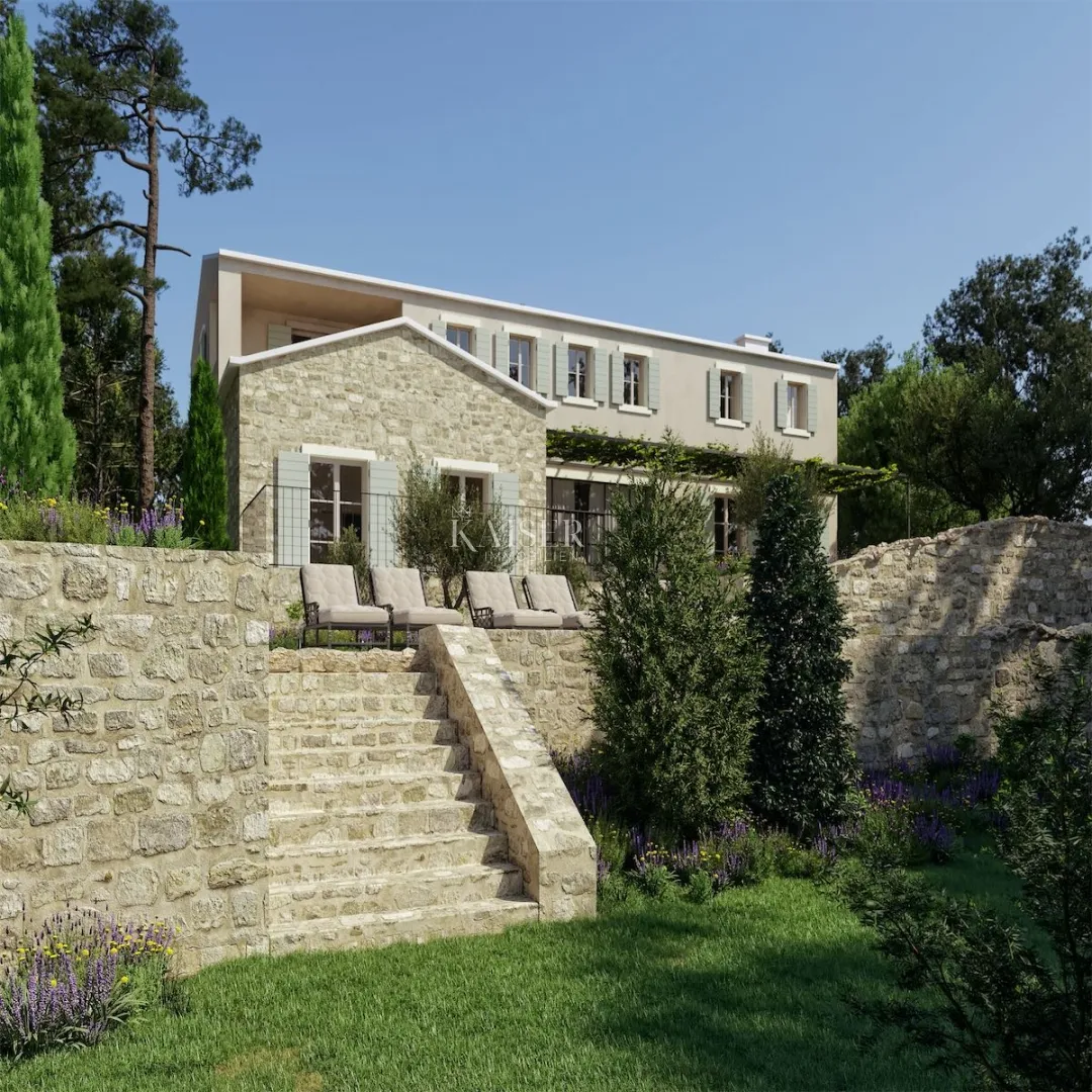istra - novigrad, predivna autentična kamena vila pogled more - slika 3