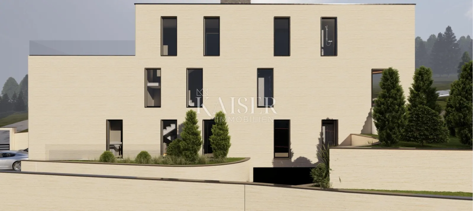 otok krk, vrbnik- građevinsko zemljište s idejnim projektom zgrade sa 4 stana s bazenima - slika 4