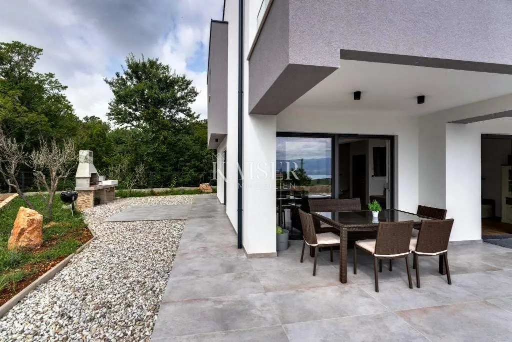krk, risika - moderna dvojna kuća, 150 m2, pogled more - slika 18