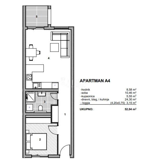 trogir, čiovo - luksuzni apartman pored mora 52,04 m2 - slika 2
