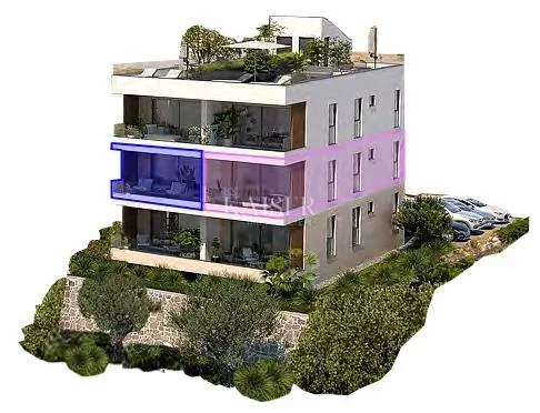 zadar, sveti filip i jakov – zgrada 1, apartman s4 s 2 spavaće sobe, lođom i pogledom na more (77,56 m²) - slika 6