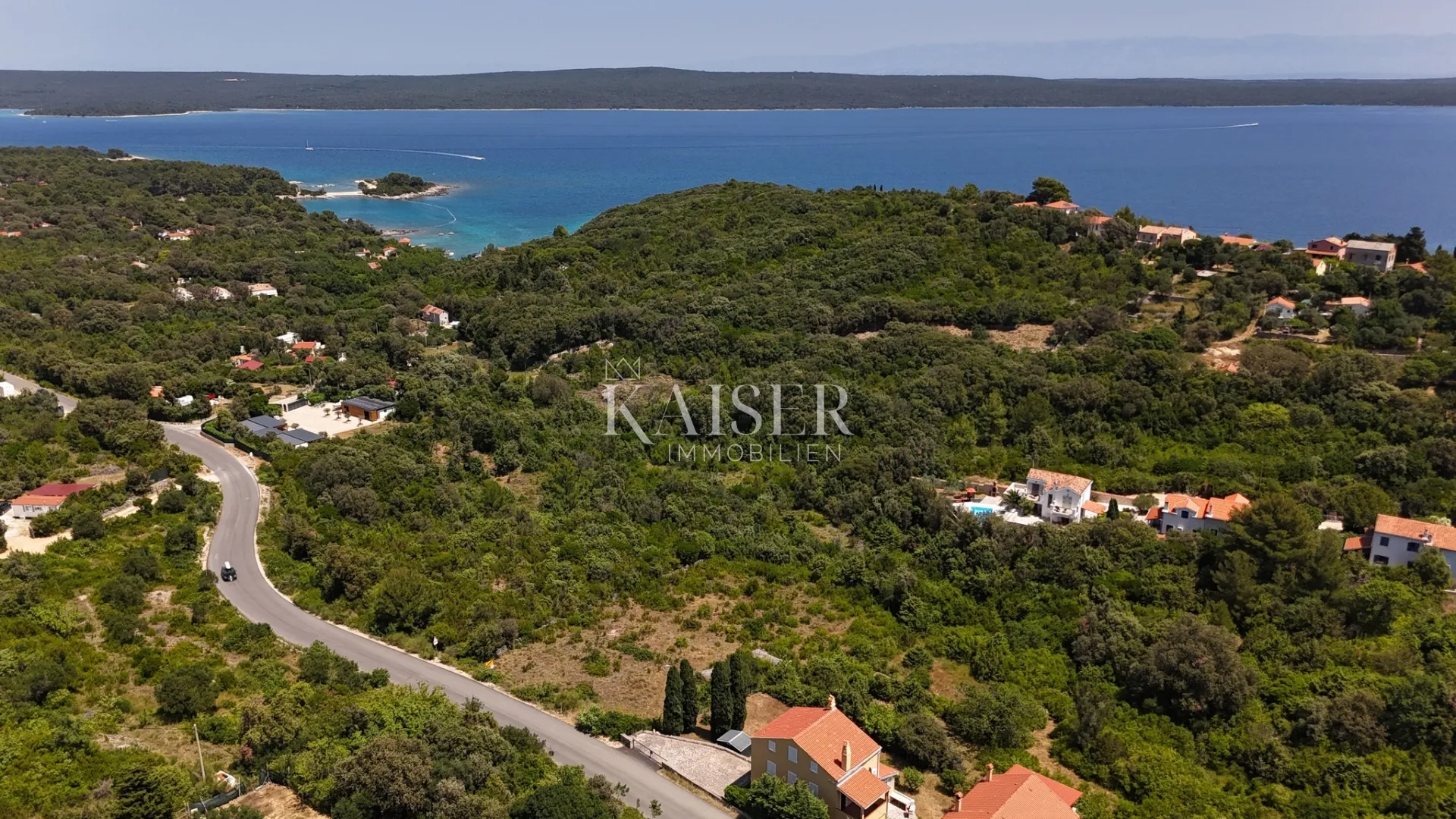 Mali Lošinj, Sveti Jakov - zemljište 2000 m2 s pogledom na more - Sveti Jakov, Mali Lošinj