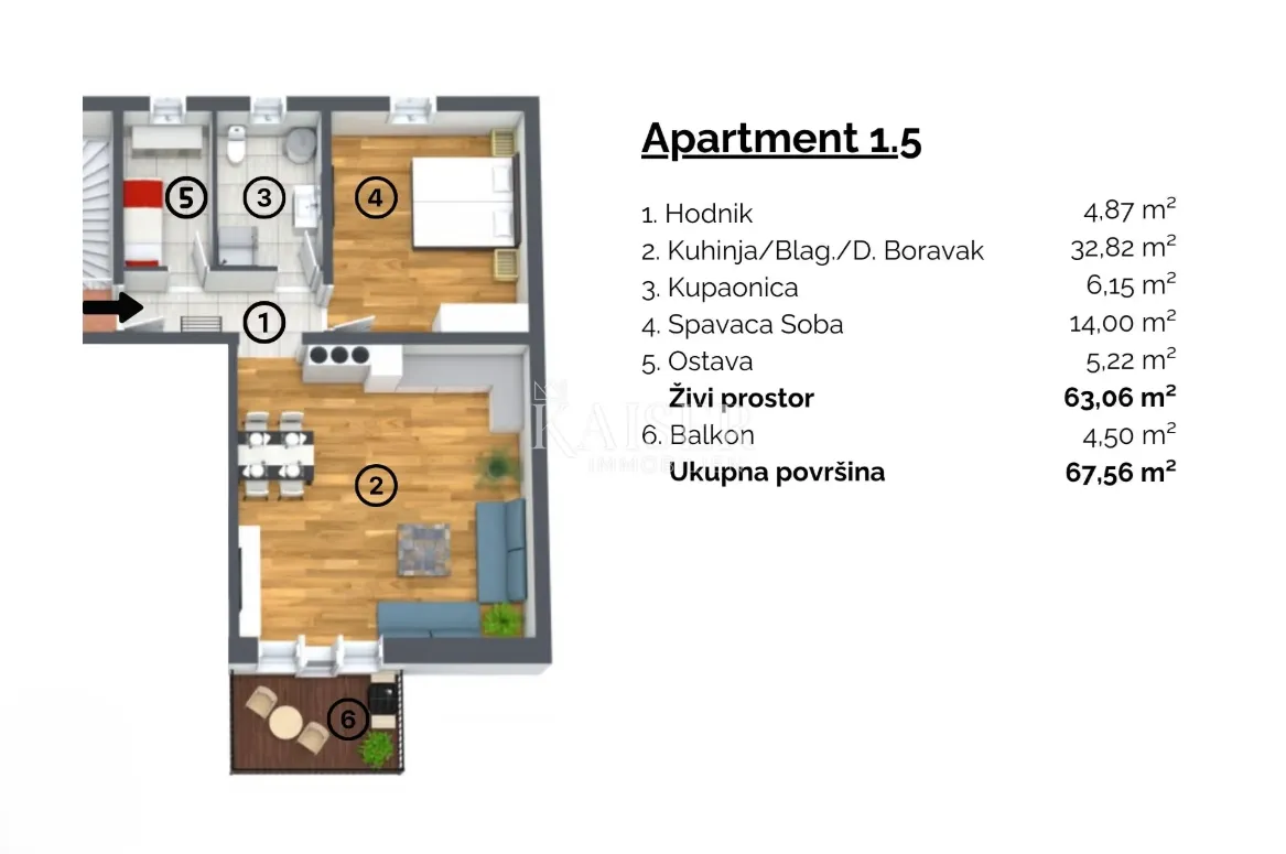 istra, buje, okolica - stan 63m2, prvi kat, mogućnost upravljanja najmom - slika 17
