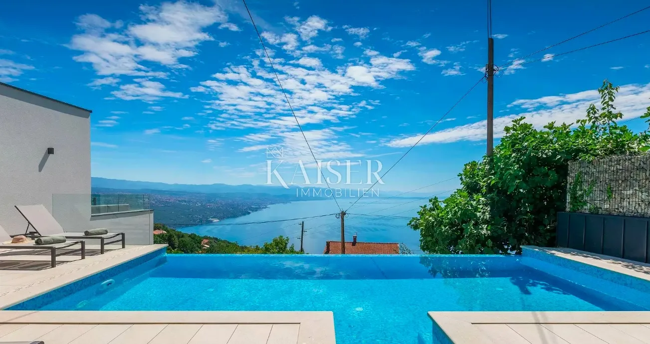 opatija, bregi – moderna vila 255m2 s bazenom i fantastičnim pogledom na opatiju - slika 17