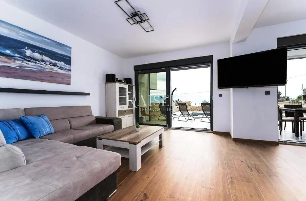 krk, risika - moderna dvojna kuća, 150 m2, pogled more - slika 6