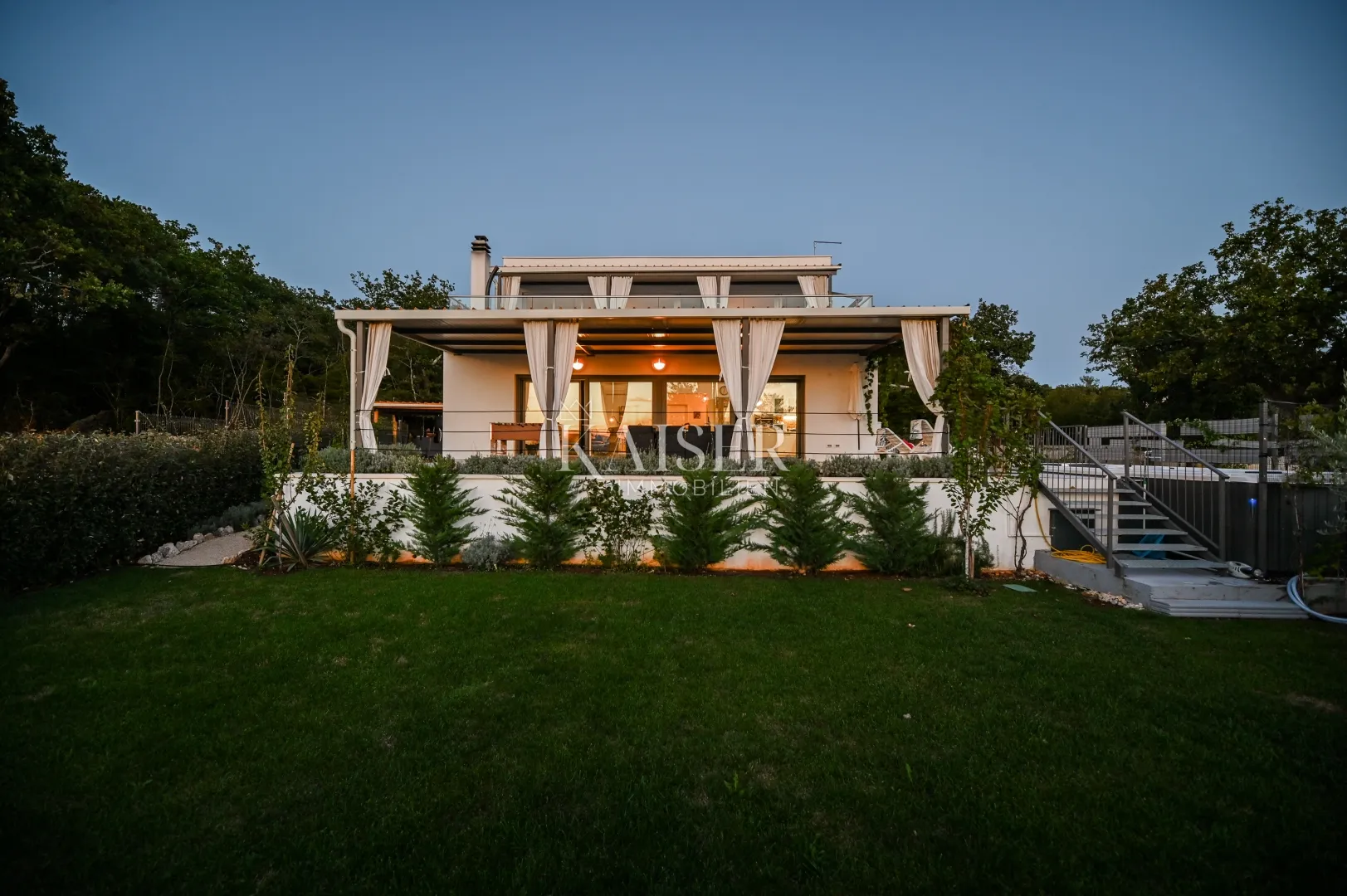 otok krk, malinska-moderna vila 190m2 s pogledom na more - slika 38