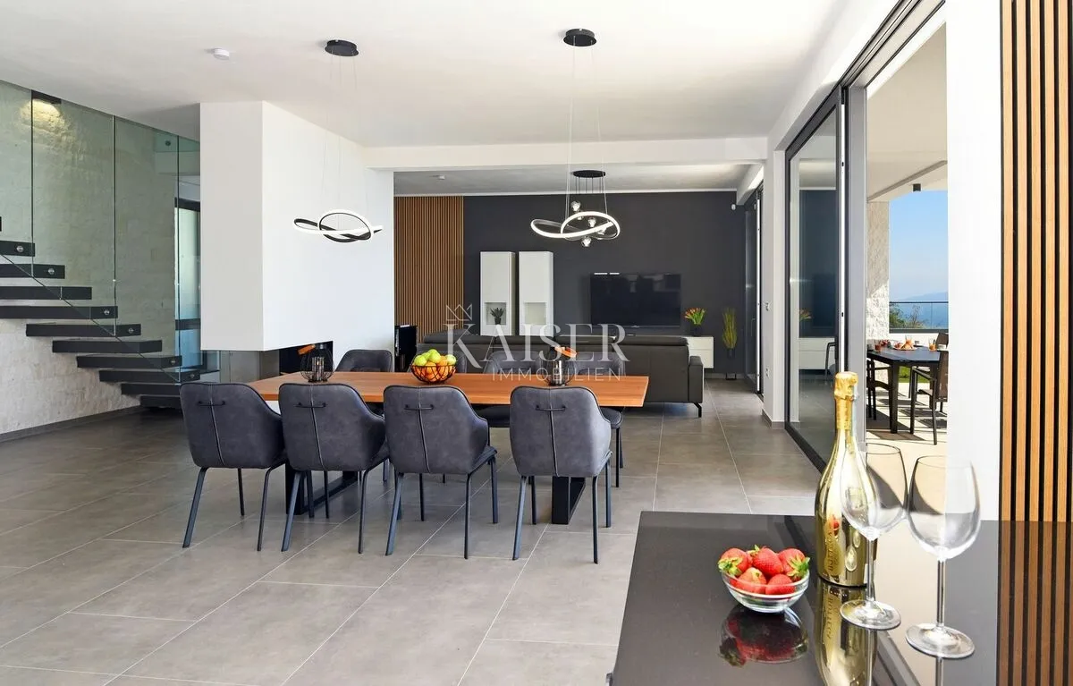 istra, rabac - luksuzna vila s panoramskim pogledom na more, 233 m2 - slika 4