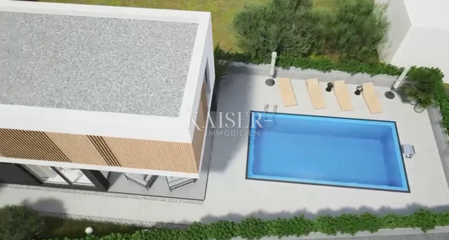 vodice - projekt-luksuzna moderna vila s bazenom i garažom 300 metara od mora - slika 6