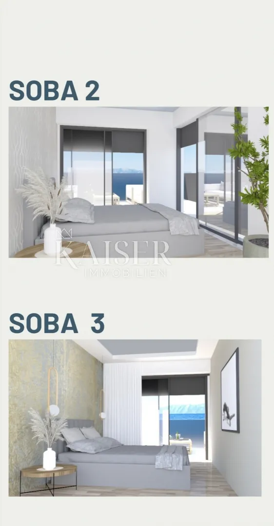 krk -dvoetažni stan 140 m2 s krovnom terasom i bazenom - slika 6