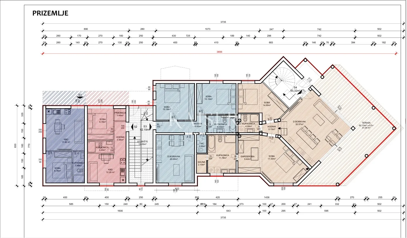 zadar, pakoštane - jednosoban stan 46,28 m2 u prizemlju s bazenom - slika 19
