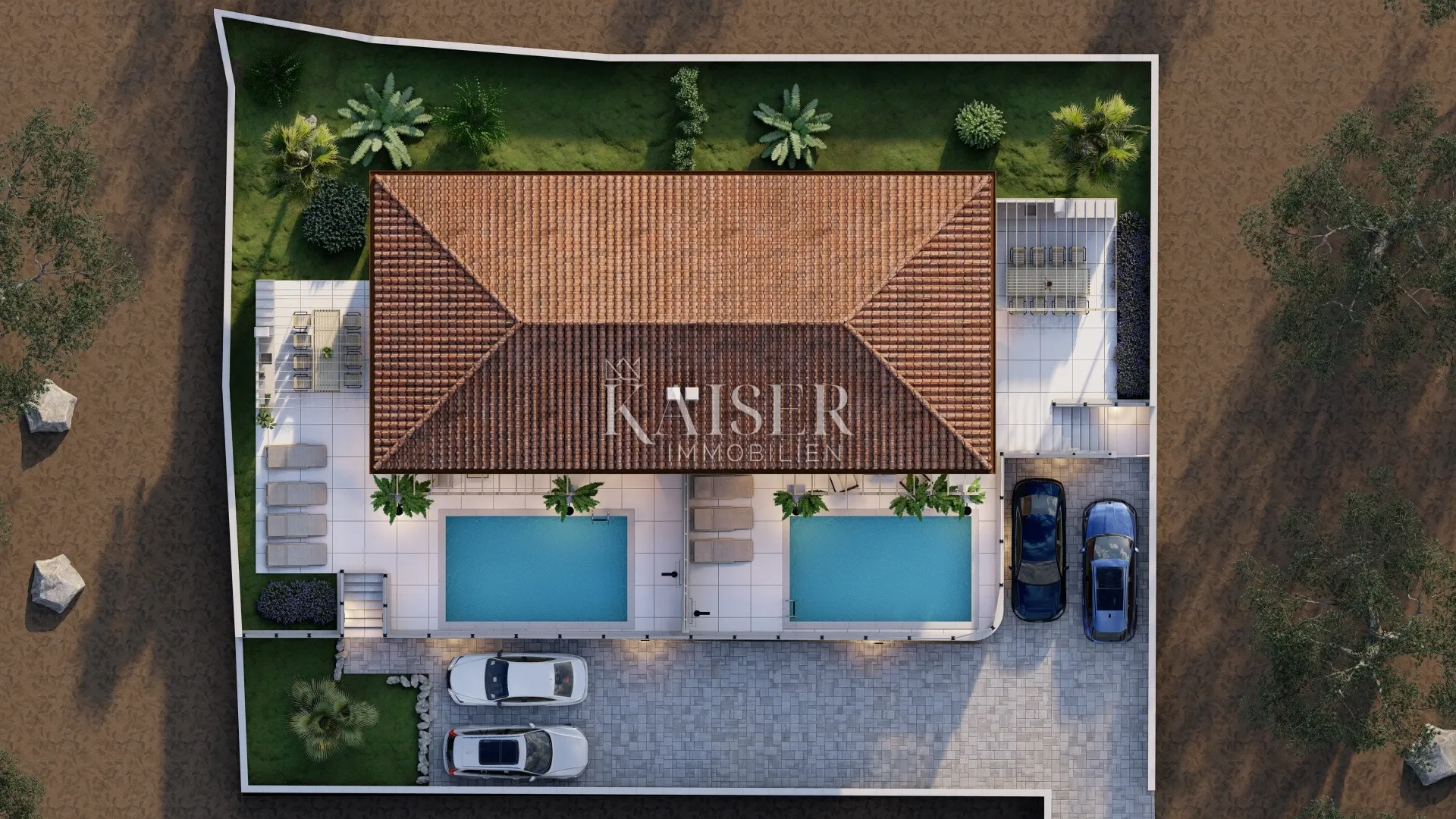 otok krk, malinska - dvojna kuća sa bazenom, 140m2 - slika 13