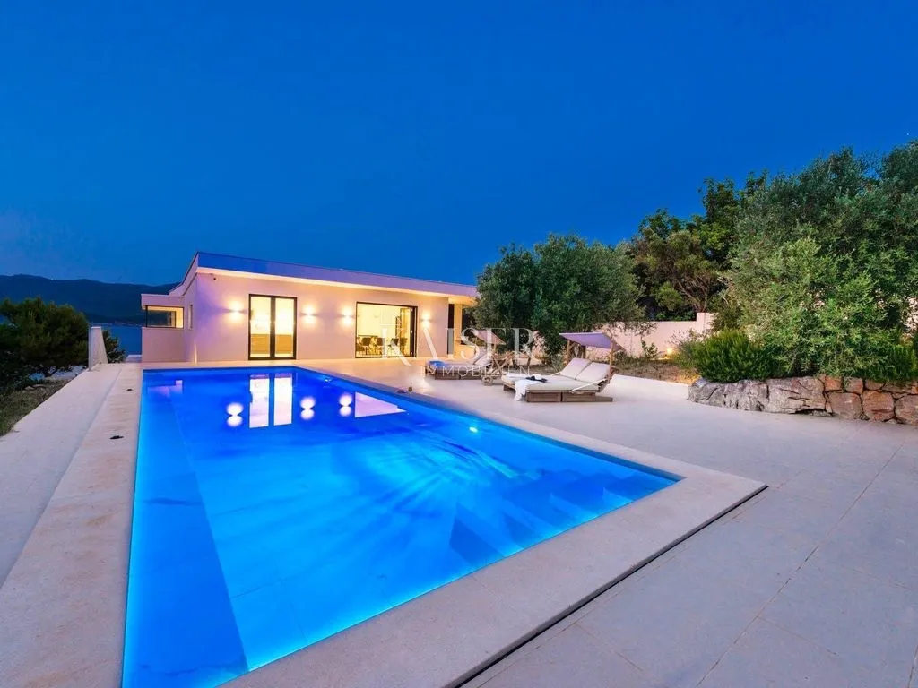 dubrovnik, otok koločep - jedinstvena moderna vila uz more s privatnim ulazom na plažu - slika 16